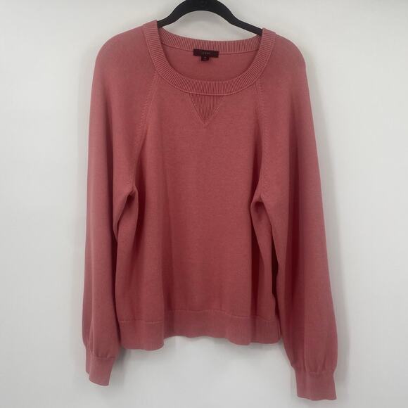 J Crew Crewneck Sweatshirt Cotton Cashmere Pullover Weathered Rose Pink Medium - Picture 3 of 10